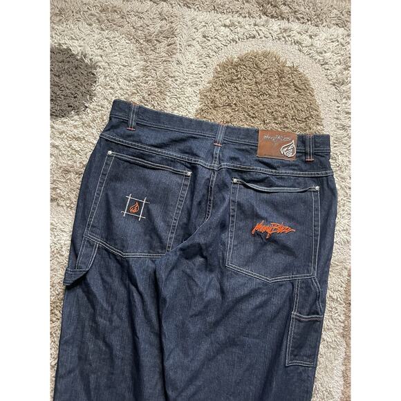 Johnny Blaze Carpenter Baggy Dark Denim Jeans Vintage Y2K Men’s 42 Wide Leg - Picture 1 of 7